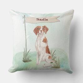 Almofada Nome personalizado Brittany Pet Dog