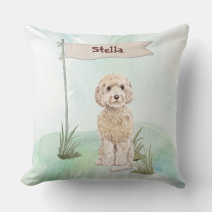 Almofada Nome Personalizado Cão-de-caule de Cockapoo