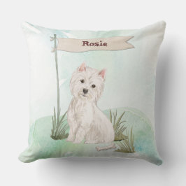 Almofada Nome Personalizado Cão Pet Westie
