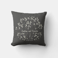 Nome Personalizado Casamento Botânico Branco Negro