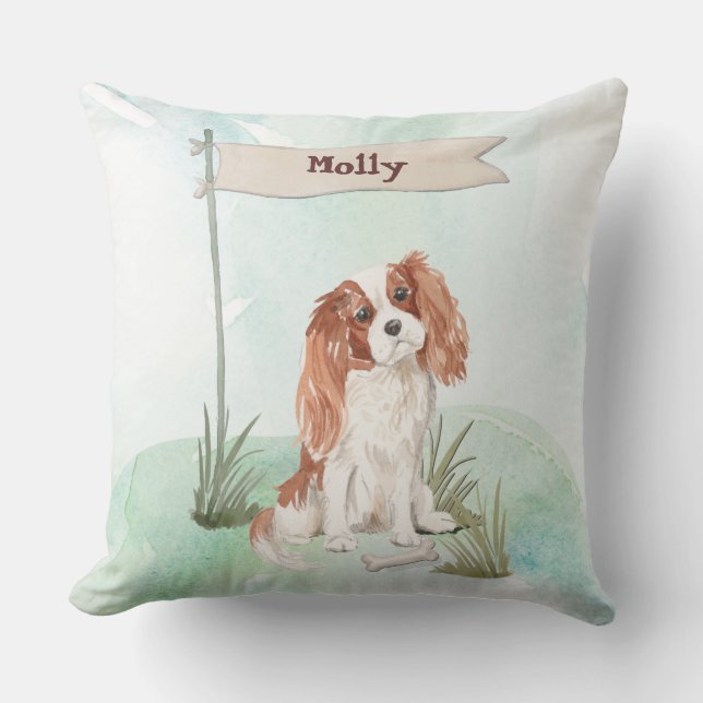 Almofada Nome Personalizado Cavalier King Charles Spaniel P (Frente)