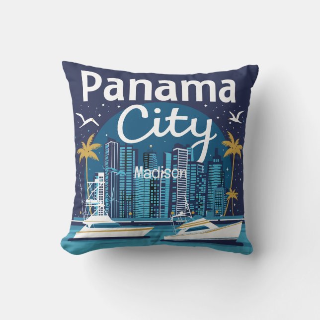 Almofada Nome Personalizado Cidade do Panamá (Frente)