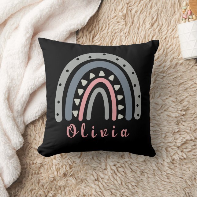 Almofada Nome Personalizado com Legal Boho Rainbow (Cobertor)