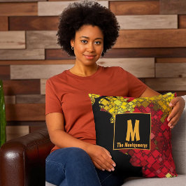 Almofada Nome Personalizado Contemporâneo Monograma de abst