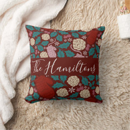 Almofada Nome Personalizado da Família Natais vintages Cozy