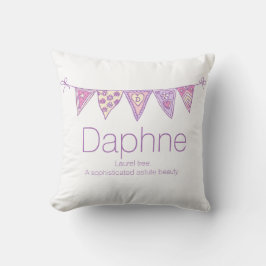 Almofada Nome personalizado Daphne bunting roxo personaliza