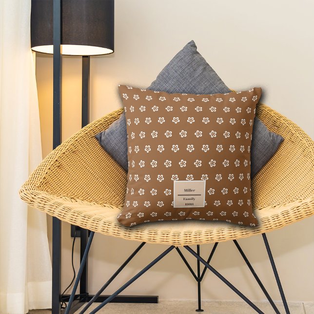 Almofada Nome Personalizado das Flores de Castanheiro de Qu (Criador carregado)