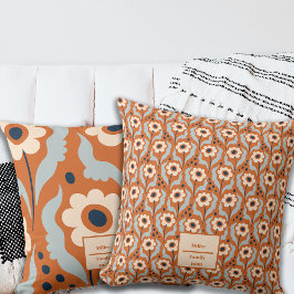 Almofada Nome Personalizado das Flores de Ovos Laranja Quei