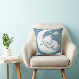 Almofada Nome Personalizado de Bebê Sleeping Bear