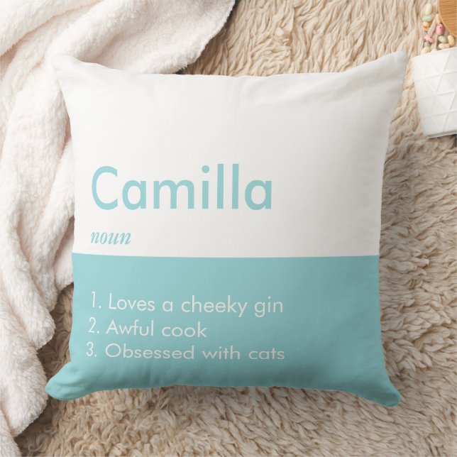 Almofada Nome Personalizado de Cor de Inscrição Editável (Cobertor)