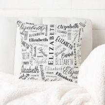 Nome Personalizado de Elizabeth Black White