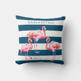 Almofada Nome Personalizado de Flamingo Cor-de-rosa-rosa-br