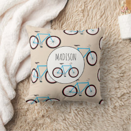 Almofada Nome Personalizado de Padrão de Bicicleta