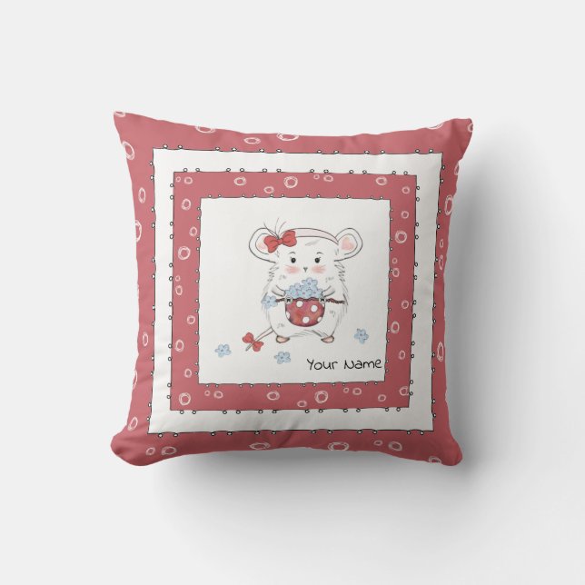 Almofada Nome Personalizado de Pequeno Hamster Cugado (Frente)