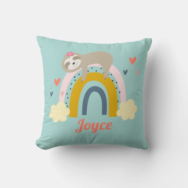 Almofada Nome Personalizado de Personalização de Turquoise  (Frente)