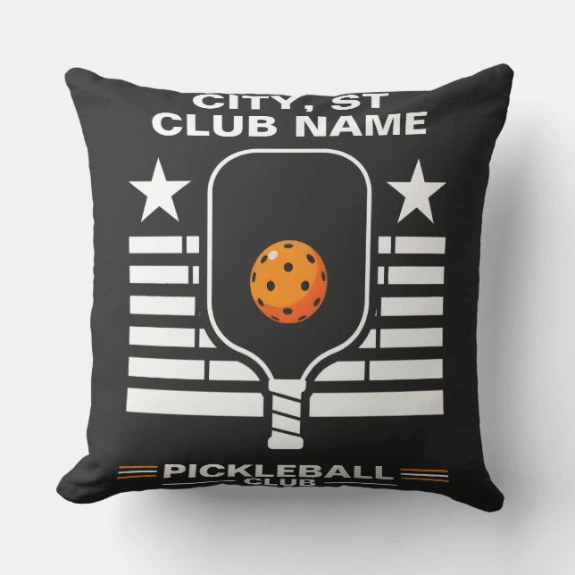 Almofada Nome Personalizado de Pickleball Clube de Pickleba (Frente)