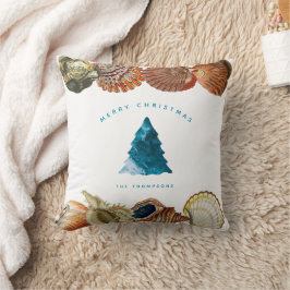 Almofada Nome Personalizado de Seashell de Praia de Verão
