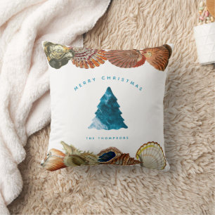Almofada Nome Personalizado de Seashell de Praia de Verão