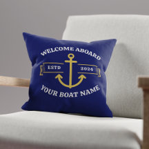 Nome Personalizado do Barco Bem-vindo a Bordo Azul