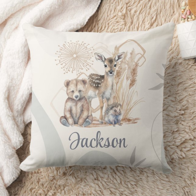 Almofada Nome Personalizado Do Bebê Boho Bear Deer Sexo Neu (Cobertor)