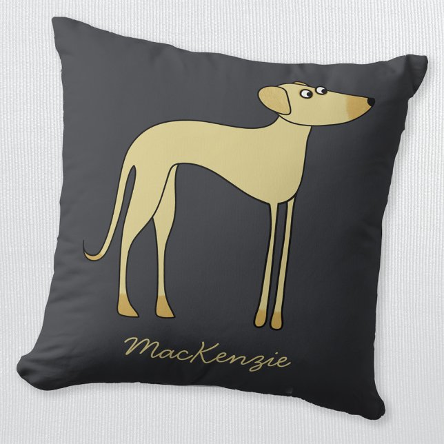 Almofada Nome Personalizado do Cão Sloughi (Fun Sloughi Saluki Greyhound dog personalized custom name pillow)