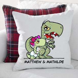 Almofada Nome Personalizado do Dinossauro T-Rex Irmã