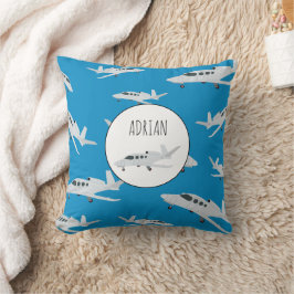 Almofada Nome Personalizado do Padrão do Avião Jet