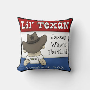Almofada Nome Personalizado do Texto Lil e Data de Nascimen