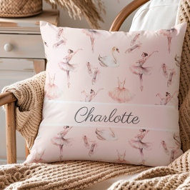 Almofada Nome Personalizado dos Calçados de Balé Rosa Balle