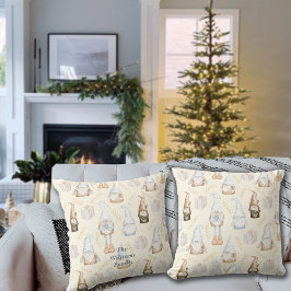 Almofada Nome Personalizado dos Gnomos de Natal Nórdicos