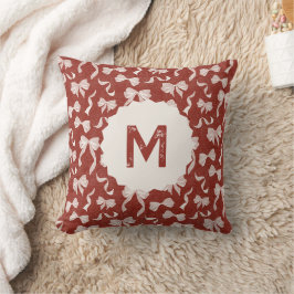 Almofada Nome Personalizado Fita e Laços Vintage (Creme Ver