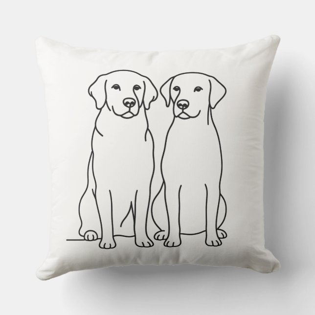 Almofada Nome Personalizado Golden Retriever & Labrador Min (Verso)