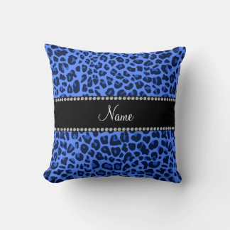 Almofada Nome personalizado impressão leopardo azul