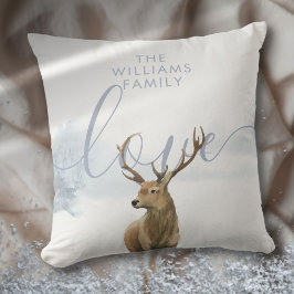 Almofada Nome Personalizado Inverno Cervo Natal