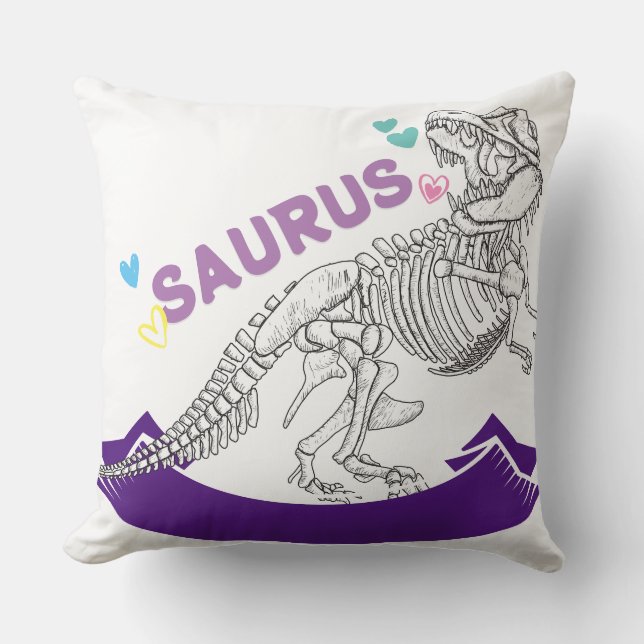 Almofada Nome Personalizado Mamasaurus Mãe Trex Dino Engraç (Frente)