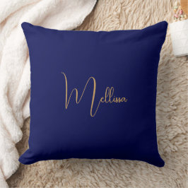 Almofada Nome personalizado minimalista azul 