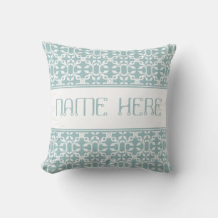 Almofada Nome Personalizado Moderno Da Deco De Arte Azul E