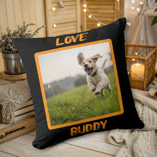 Almofada Nome Personalizado Moderno do Pet Photo Cão Lover