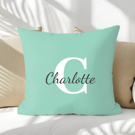 Almofada Nome Personalizado Monograma Minimalista