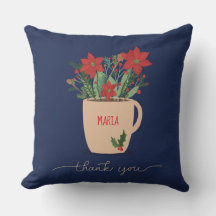 Nome personalizado Obrigado em Poinsettias de Nata