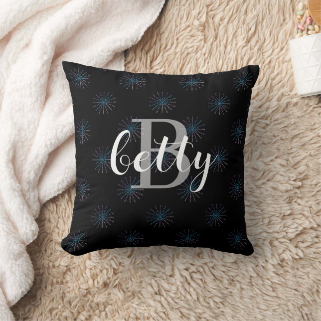 Almofada Nome Personalizado & Padrão de Estrela Inicial (Cobertor)