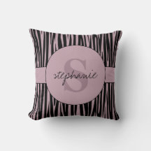 Nome Personalizado Padrão de stripes Zebra Monogra