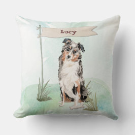 Almofada Nome Personalizado - Pastor Australiano - Cão de P