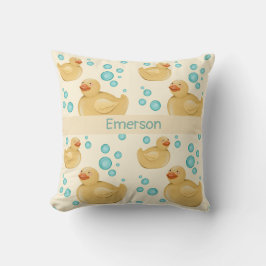 Almofada Nome Personalizado Pato Amarelo Neutro Pastel