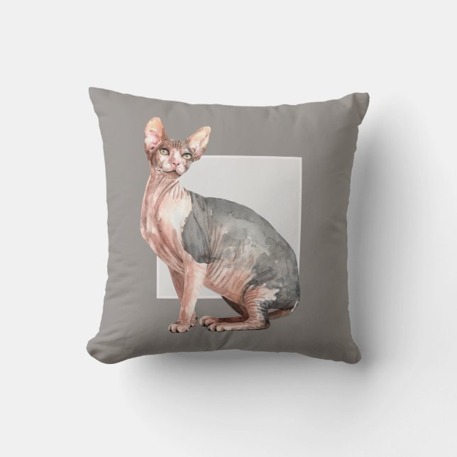 Almofada Nome personalizado Sphynx cat hairless (Frente)