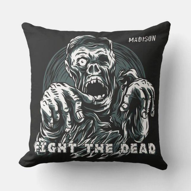 Almofada Nome personalizado travesseiros decorativos Zombie (Frente)