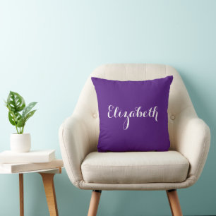 Almofada Nome Personalizado Trendy Royal Purple Tipografia