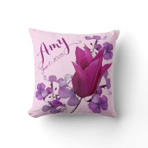 Nome personalizável Amy baby girl tulipa rosa flor