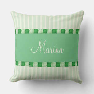 Almofada Nome Personalizável de Diamante Verde Jewel Gem B