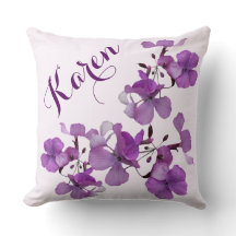 Nome personalizável Karen bonito roxo floral boho